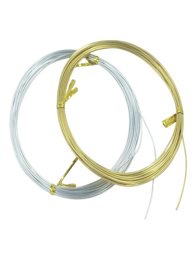 LECRAFT Aluminium Craft Wire, 1mm Flexible, 5 Metre, Gold and Silver, for Jewellery Making and DIY Crafts - Image 1